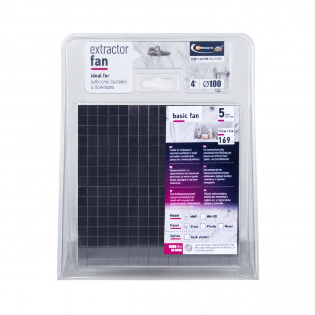 Дизайнерский вытяжной вентилятор для ванной MMP 100, 169 м³/ч, мозаика хром