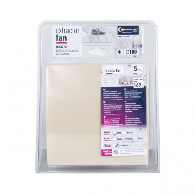 Дизайнерский вытяжной вентилятор для ванной MMP 100, 169 м³/ч, пластик, бежевый 2