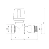 Кран радіаторний Icma 1/2" з антипротіканням прямий №1117