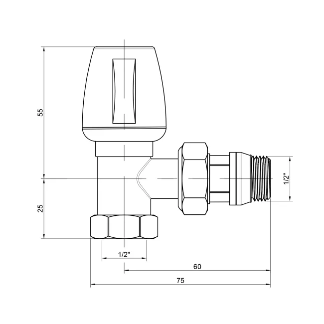 Кран радіаторний Icma 1/2" з антипротіканням кутовий №1116 2 Кран радіаторний Icma 1/2" з антипротіканням кутовий №1116 2