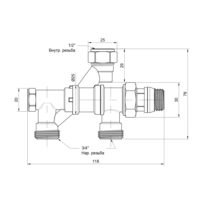 Кран радіаторний комбінований Icma 1/2" х3/4", нижнє підключення №877 2 Кран радіаторний комбінований Icma 1/2" х3/4", нижнє підключення №877 2