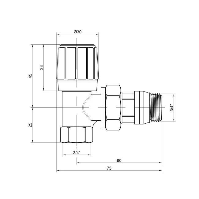 Кран радіаторний Icma 3/4" з антипротіканням кутовий №951 2 Кран радіаторний Icma 3/4" з антипротіканням кутовий №951 2