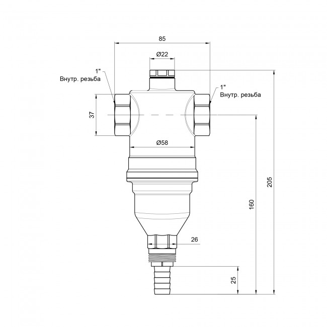 Самопромивний фільтр Icma 1" №745