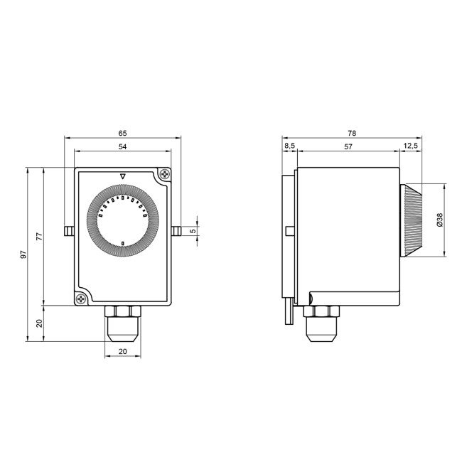 Термостат Icma накладний регульований №610 2