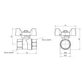 Кран кульовий SD Forte 1" ВР для води (метелик) SF602W25 Кран кульовий SD Forte 1" ВР для води (метелик) SF602W25