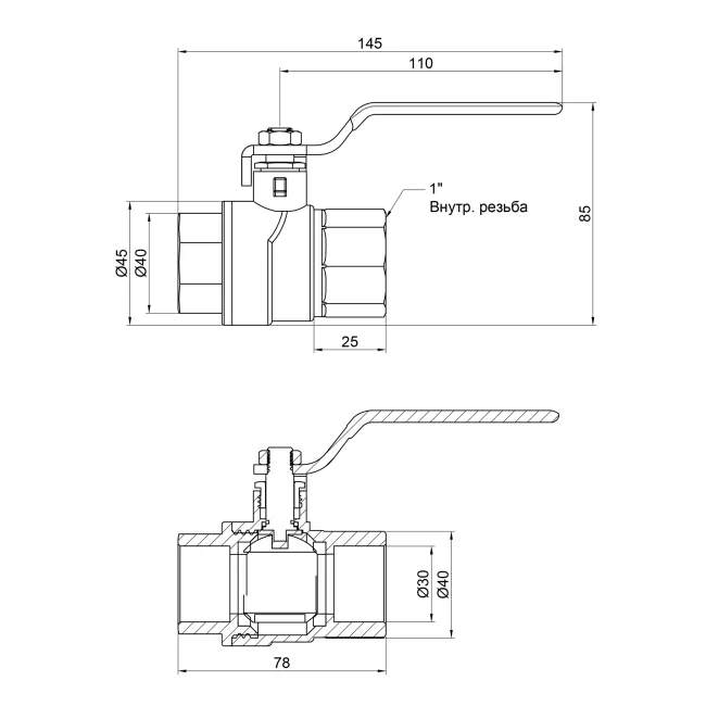 Кран кульовий SD Forte 1" ВР для води (ручка) SF600W25 2 Кран кульовий SD Forte 1" ВР для води (ручка) SF600W25 2