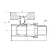 Кран кульовий "Американка" SD Forte 3/4" прямий SF220W20 Кран кульовий "Американка" SD Forte 3/4" прямий SF220W20
