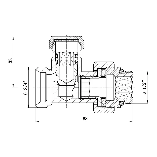 Кран буксовий SD Forte 3/4"х1/2" для радіатора нижній SF253W15 2 Кран буксовий SD Forte 3/4"х1/2" для радіатора нижній SF253W15 2