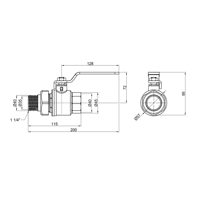 Кран кульовий "Американка" SD Plus 1" 1/4 ВЗ прямий SD220W32 2 Кран кульовий "Американка" SD Plus 1" 1/4 ВЗ прямий SD220W32 2