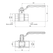 Кран кульовий SD Plus 1" 1/4 ВЗ для води (важіль) SD605NW32PN40