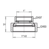 Перехідник плоский Icma 1" 1/2х1" ВЗ №796 Перехідник плоский Icma 1" 1/2х1" ВЗ №796
