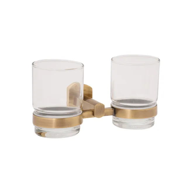 Склянка з тримачем Qtap Liberty настінна подвійна QTLIBANT1155 Antic Bronze Склянка з тримачем Qtap Liberty настінна подвійна QTLIBANT1155 Antic Bronze
