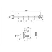 Тримач для рушника Qtap Liberty 4 гачка 450 мм QTLIBORO11544 Gold
