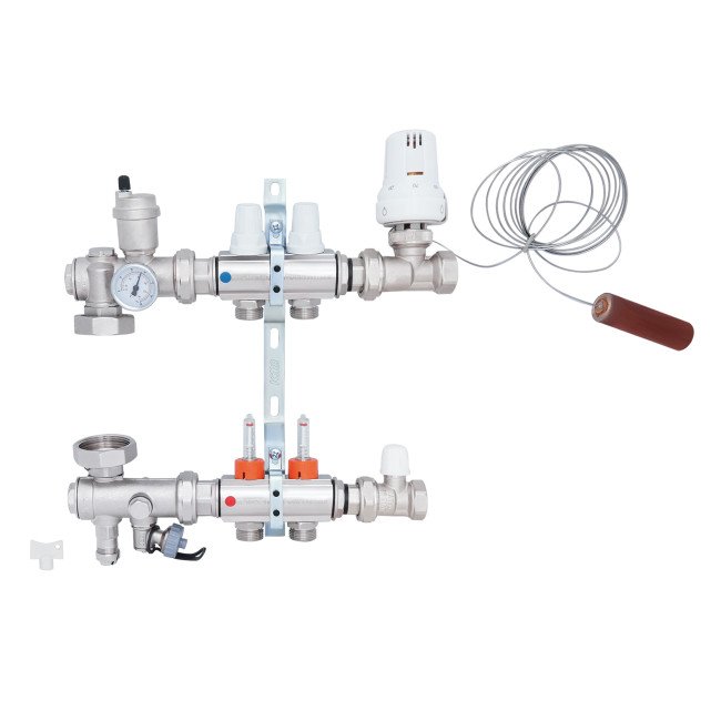 Колекторна група Icma 3/4" 2 виходи, з витратоміром №A3K013 Колекторна група Icma 3/4" 2 виходи, з витратоміром №A3K013