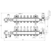 Колекторна група Icma 3/4" 8 виходів, з витратоміром №A3K013 Колекторна група Icma 3/4" 8 виходів, з витратоміром №A3K013