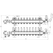 Колекторна група Icma 3/4" 11 виходів, з витратоміром №A3K013