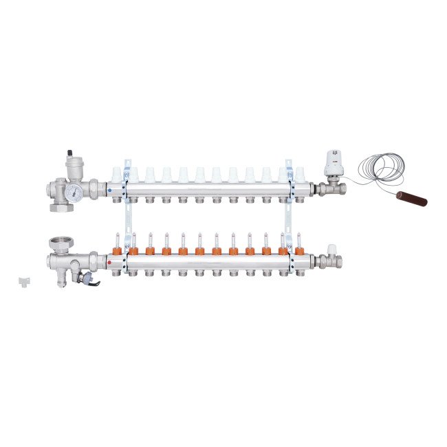 Колекторна група Icma 3/4" 12 виходів, з витратоміром №A3K013 Колекторна група Icma 3/4" 12 виходів, з витратоміром №A3K013