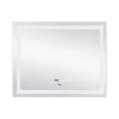 Дзеркало Qtap Mideya (DC-F614) 1000х800 з LED-підсвічуванням Touch, з антизапотіванням, з годинником, димером, рег. яскравості QT2078F614W