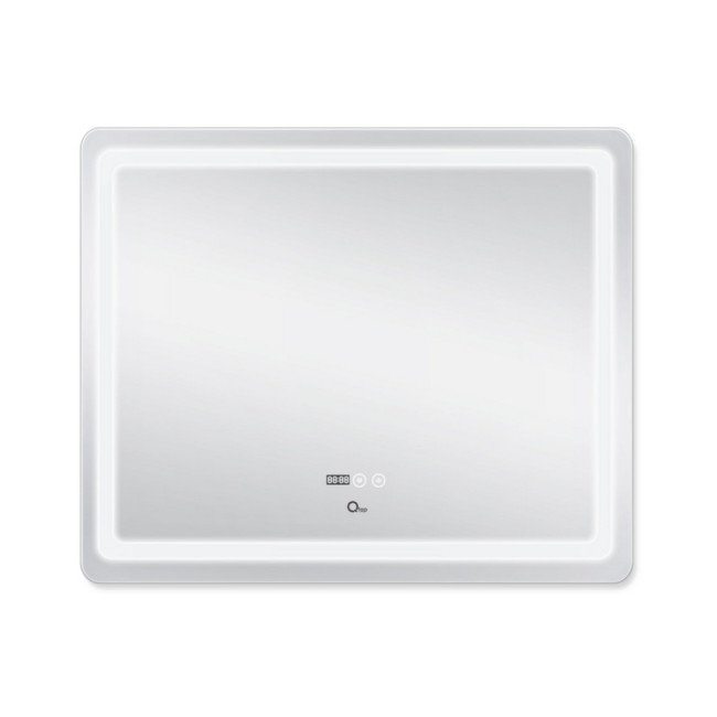 Дзеркало Qtap Mideya (DC-F910) 1000х800 з LED-підсвічуванням Touch, з антизапотіванням, з годинником, димером, рег. яскравості QT2078F910W