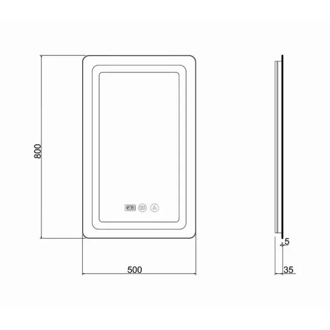 Дзеркало Qtap Mideya (DC-F911) 500х800 з LED-підсвічуванням Touch, з антизапотіванням, з годинником, димером, рег. яскравості QT2078F911W 2 Дзеркало Qtap Mideya (DC-F911) 500х800 з LED-підсвічуванням Touch, з антизапотіванням, з годинником, димером, рег. яскравості QT2078F911W 2