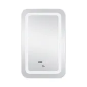 Дзеркало Qtap Mideya (DC-F911) 500х800 з LED-підсвічуванням Touch, з антизапотіванням, з годинником, димером, рег. яскравості QT2078F911W