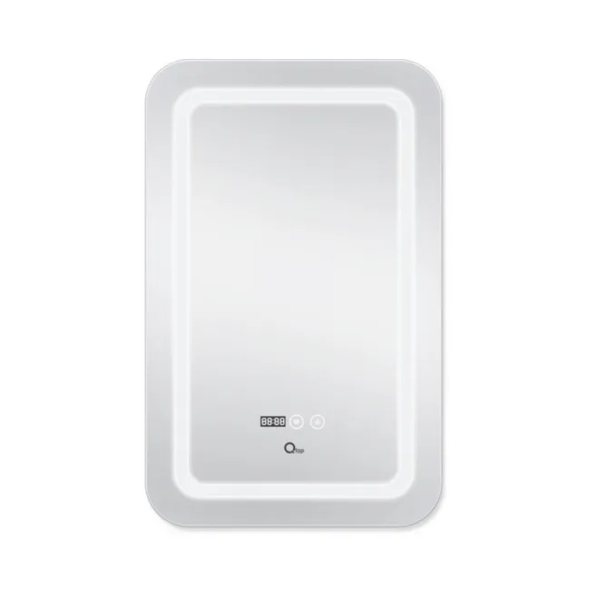 Дзеркало Qtap Mideya (DC-F911) 500х800 з LED-підсвічуванням Touch, з антизапотіванням, з годинником, димером, рег. яскравості QT2078F911W
