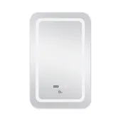 Дзеркало Qtap Mideya (DC-F911) 500х800 з LED-підсвічуванням Touch, з антизапотіванням, з годинником, димером, рег. яскравості QT2078F911W