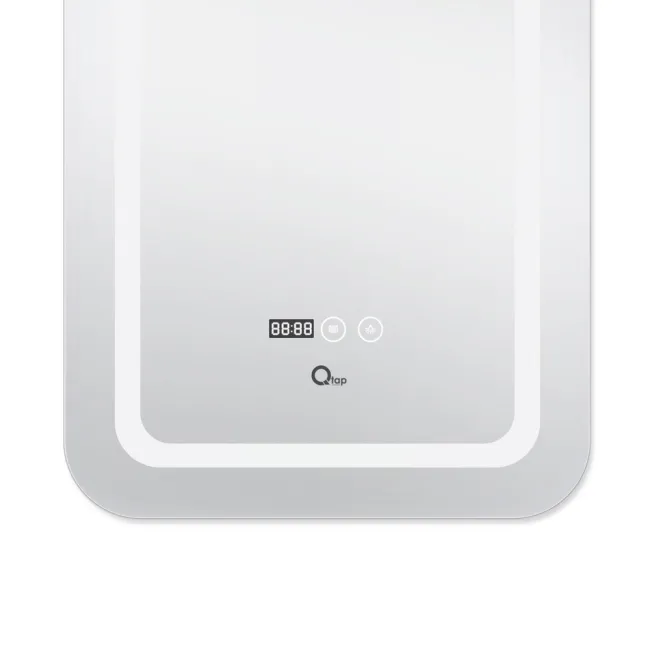 Дзеркало Qtap Mideya (DC-F911) 500х800 з LED-підсвічуванням Touch, з антизапотіванням, з годинником, димером, рег. яскравості QT2078F911W