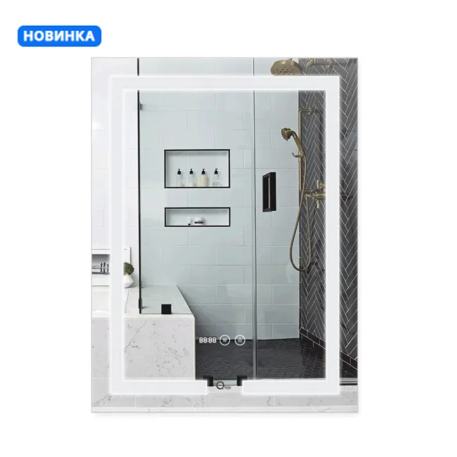 Дзеркало Qtap Mideya (DC-F936) 500х800 з LED-підсвічуванням Touch, з антизапотіванням, з годинником, димером, рег. яскравості QT2078F936W Дзеркало Qtap Mideya (DC-F936) 500х800 з LED-підсвічуванням Touch, з антизапотіванням, з годинником, димером, рег. яскравості QT2078F936W