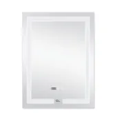 Дзеркало Qtap Mideya (DC-F936) 500х800 з LED-підсвічуванням Touch, з антизапотіванням, з годинником, димером, рег. яскравості QT2078F936W