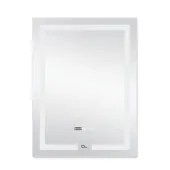 Дзеркало Qtap Mideya (DC-F936) 500х800 з LED-підсвічуванням Touch, з антизапотіванням, з годинником, димером, рег. яскравості QT2078F936W
