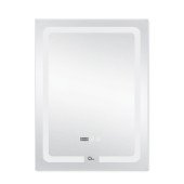 Дзеркало Qtap Mideya (DC-F937) 600х800 з LED-підсвічуванням Touch, з антизапотіванням, з годинником, димером, рег. яскравості QT2078F937W