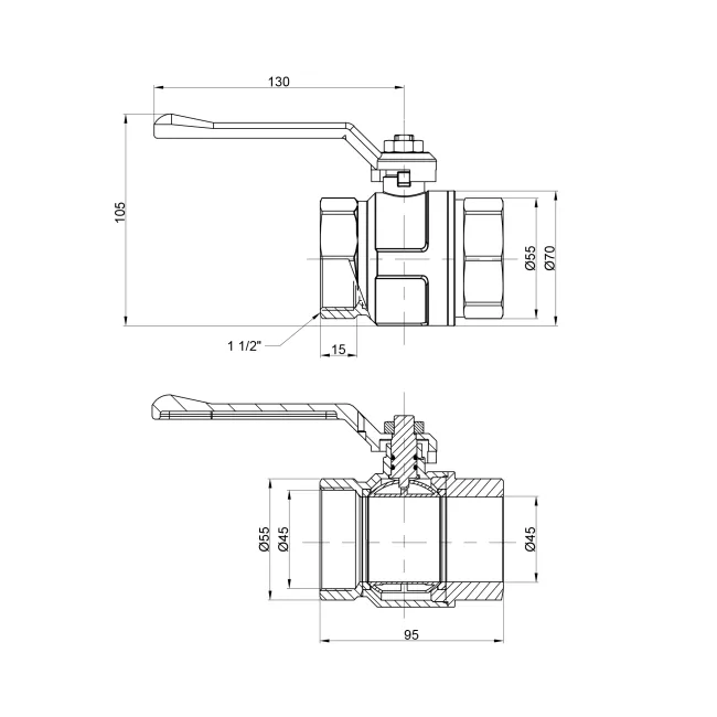Кран кульовий Icma 1" 1/2 прямий №350