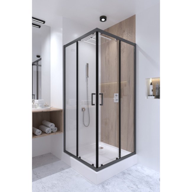 Душова кабіна Qtap Taurus BLA1099SC6 90х90 см, скло Clear 6 мм, покриття CalcLess, без піддона Душова кабіна Qtap Taurus BLA1099SC6 90х90 см, скло Clear 6 мм, покриття CalcLess, без піддона