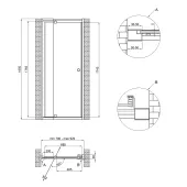Душові двері в нішу Qtap Pisces WHI208-9.CP5 79-92х185 см, скло Pattern 5 мм