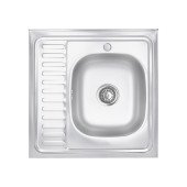 Кухонна мийка Lidz 6060-R 0,6 мм Satin (LIDZ6060RSAT06)