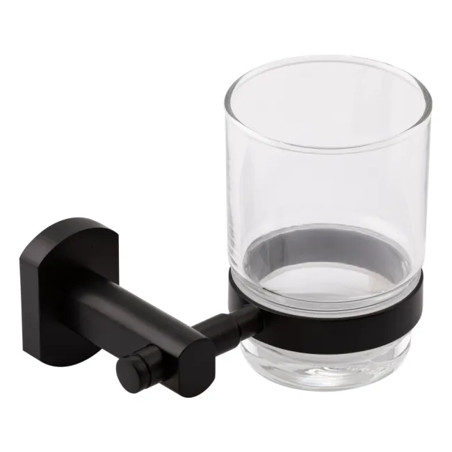 Склянка з тримачем Qtap Liberty настінна QTLIBBLM1158 Black Склянка з тримачем Qtap Liberty настінна QTLIBBLM1158 Black