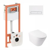 Готове рішення Qtap для ванної кімнати: підвісний унітаз Swan Rimless + комплект інсталяції Nest 4 в 1 (лінійна клавіша White) Готове рішення Qtap для ванної кімнати: підвісний унітаз Swan Rimless + комплект інсталяції Nest 4 в 1 (лінійна клавіша White)