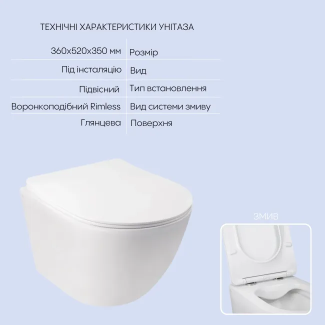 Готове рішення Qtap для ванної кімнати: підвісний унітаз Jay Rimless + комплект інсталяції Nest 4 в 1 (лінійна клавіша White)
