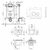 Готове рішення Qtap для ванної кімнати: підвісний унітаз Robin Rimless + комплект інсталяції Nest 4 в 1 (кругла клавіша Black mat) Готове рішення Qtap для ванної кімнати: підвісний унітаз Robin Rimless + комплект інсталяції Nest 4 в 1 (кругла клавіша Black mat)