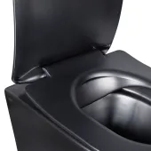 Готове рішення Qtap для ванної кімнати: підвісний унітаз Robin Rimless + комплект інсталяції Nest 4 в 1 (кругла клавіша Black mat)