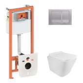 Готове рішення Qtap для ванної кімнати: підвісний унітаз Tern Rimless + комплект інсталяції Nest 4 в 1 (квадратна клавіша Satin) Готове рішення Qtap для ванної кімнати: підвісний унітаз Tern Rimless + комплект інсталяції Nest 4 в 1 (квадратна клавіша Satin)