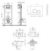 Готове рішення Qtap для ванної кімнати: підвісний унітаз Tern Rimless + комплект інсталяції Nest 4 в 1 (кругла клавіша Chrome)