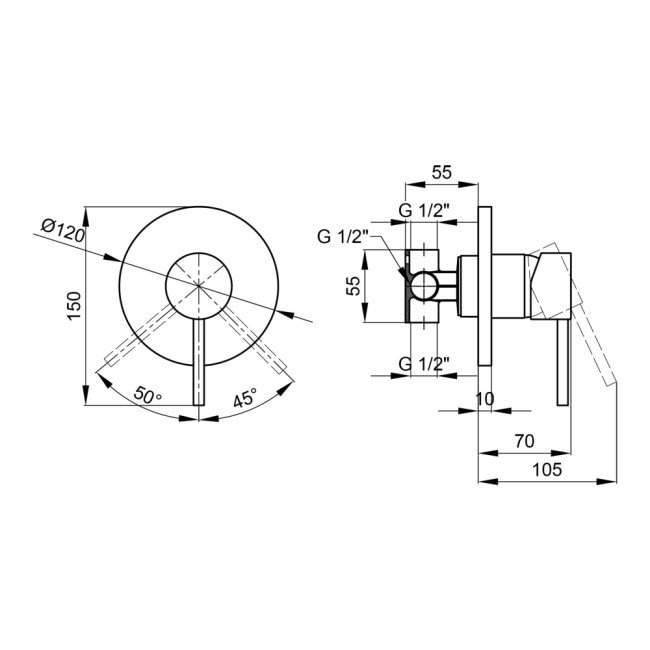 Змішувач для душу Qtap Spring прихованого монтажу QTSPRCRM 0101 Chrome 2