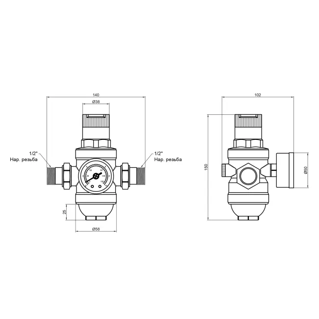 Фільтр самопромивний SD Forte 1/2 "з редуктором SF128W15 2 Фільтр самопромивний SD Forte 1/2 "з редуктором SF128W15 2