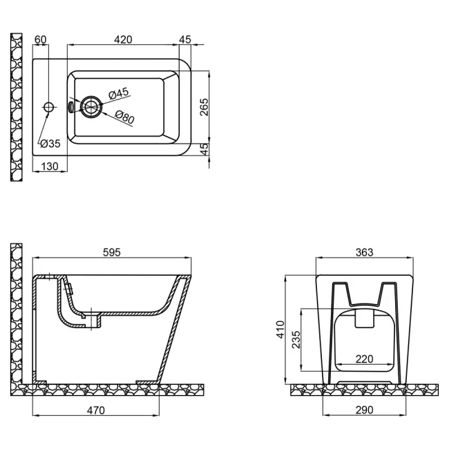 Біде підлогове Qtap Tern 560х360х400 White QT1744003CW 2 Біде підлогове Qtap Tern 560х360х400 White QT1744003CW 2