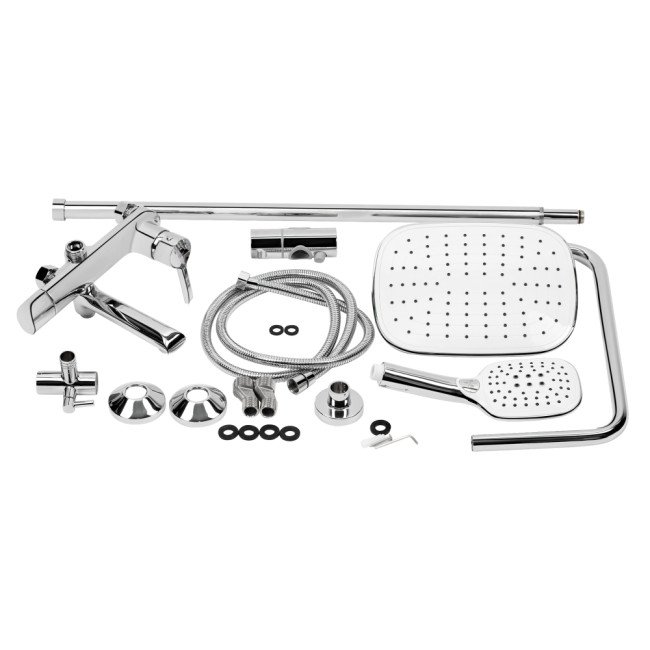 Душова система універсальна Qtap Grand на три споживача (з виливом) QTGRACRM1004 Chrome Душова система універсальна Qtap Grand на три споживача (з виливом) QTGRACRM1004 Chrome