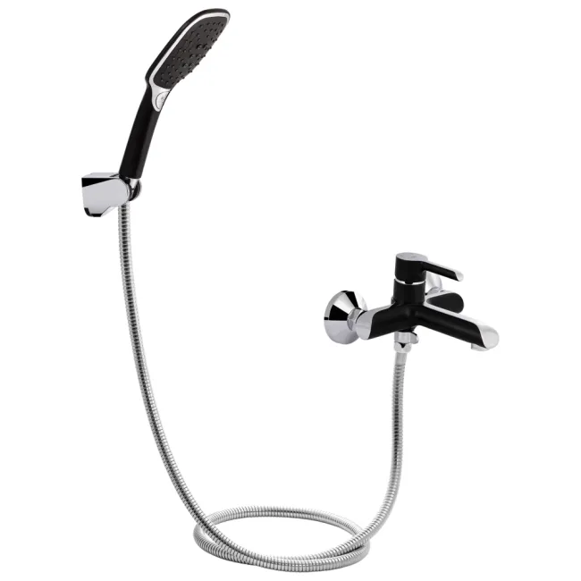 Змішувач для ванни Qtap Grand (з душовим гарнітуром) QTGRABCR006 Chrome/Black Змішувач для ванни Qtap Grand (з душовим гарнітуром) QTGRABCR006 Chrome/Black