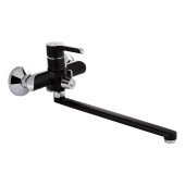 Змішувач для ванни Qtap Grand з поворотним виливом (з душовим гарнітуром) QTGRABCR005 Chrome/Black Змішувач для ванни Qtap Grand з поворотним виливом (з душовим гарнітуром) QTGRABCR005 Chrome/Black