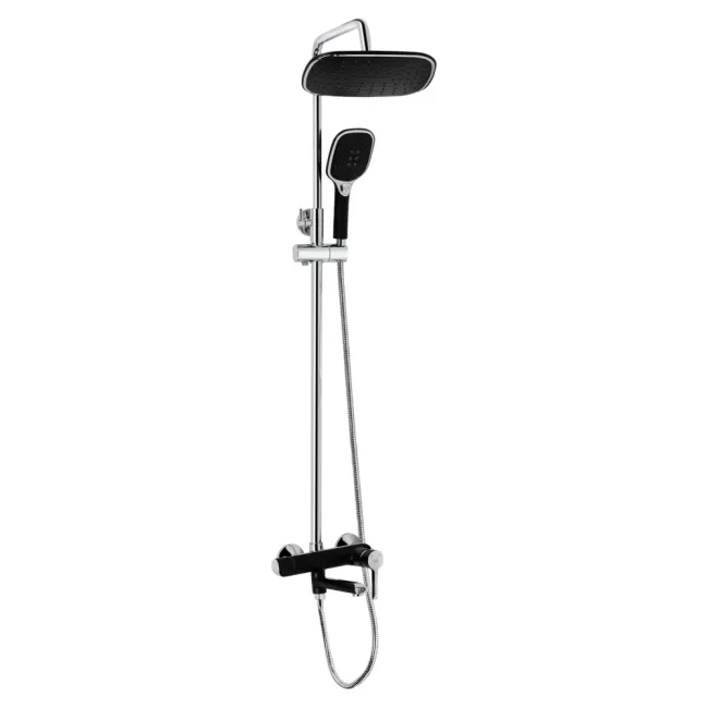 Душова система універсальна Qtap Grand на три споживача (з виливом) QTGRABCR1004 Chrome/Black Душова система універсальна Qtap Grand на три споживача (з виливом) QTGRABCR1004 Chrome/Black